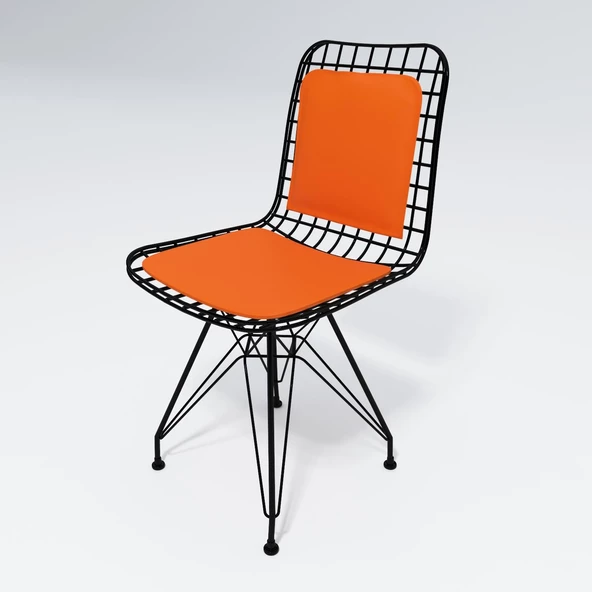 Knsz kafes tel sandalyesi 6 lı mazlum syhtrn sırt minderli ofis cafe bahçe mutfak - Resim 2