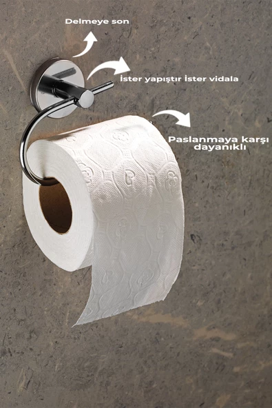 SAS Tuvalet Wc Kağıtlık Kapaksız Krom Kaplama Kağıtlık Standı S-107 - 4