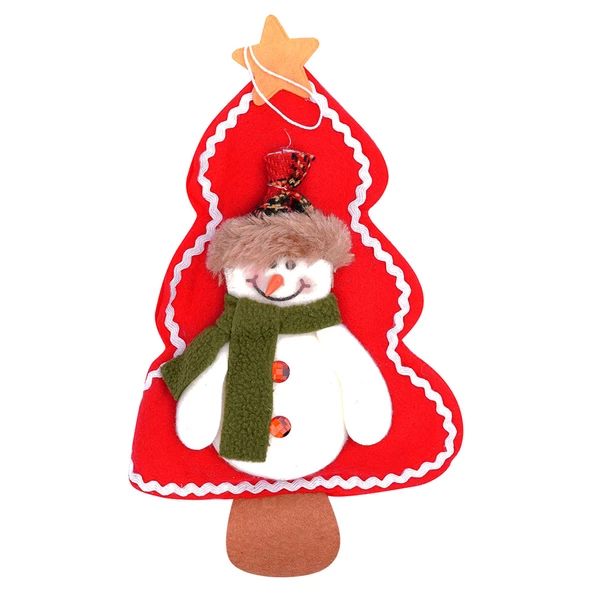 Yılbaşı Çam Ağacı Kardan Adam Dekor Süs 16x24 cm ürün görseli