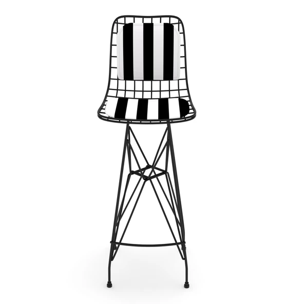 Knsz kafes tel bar sandalyesi 1 li zengin syhtuan sırt minderli 75 cm oturma yüksekliği ofis cafe bahçe mutfak - Resim 2