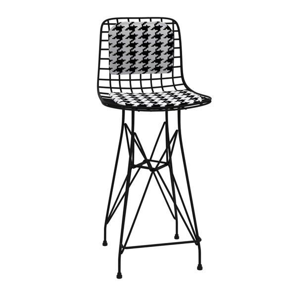 Knsz orta boy tel bar sandalyesi 1 li mağrur syhkono sırt minderli 65 cm oturma yüksekliği mutfak bahçe cafe ofis - Resim 2