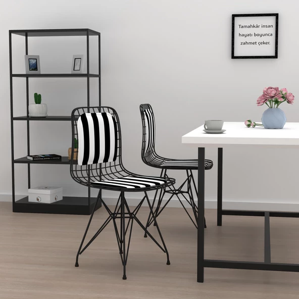 Knsz kafes tel sandalyesi 1 li mazlum syhtuan sırtminderli ofis cafe bahçe mutfak ürün görseli