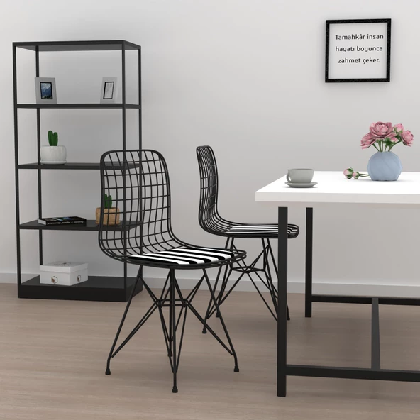 Knsz kafes tel sandalyesi 1 li mazlum syhtuan ofis cafe bahçe mutfak - Resim 3