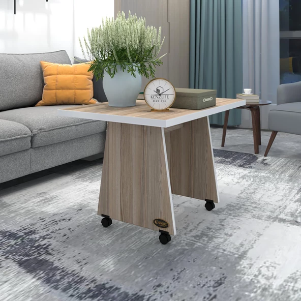 Kenzlife orta salon sehpası masası selanik 045*110*60 crd tekerlekli yemek sofra bilgisayar