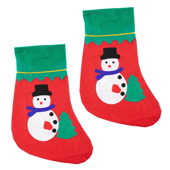 Yılbaşı Kardan Adam Dekor Çorap - Resim 3