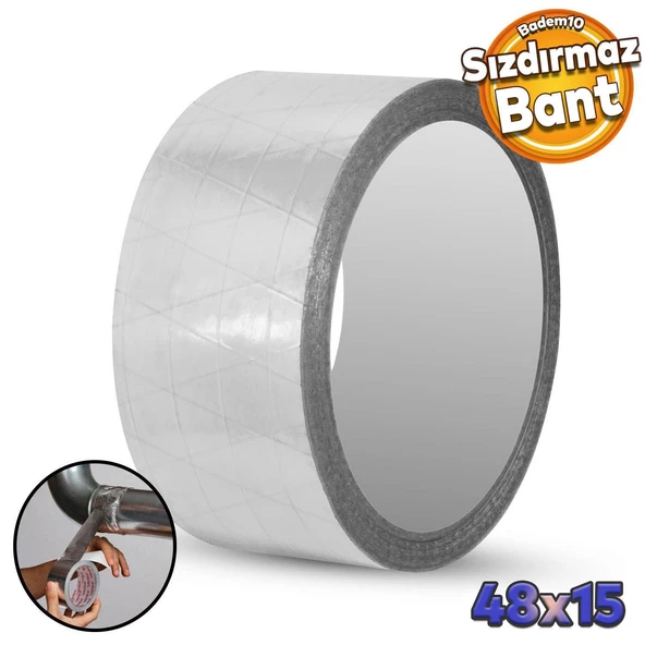 Alüminyum Folyo Bant 48 mm x 15 Mt Sızdırmaz Takviyeli Yanmaz Soba Borusu Bandı