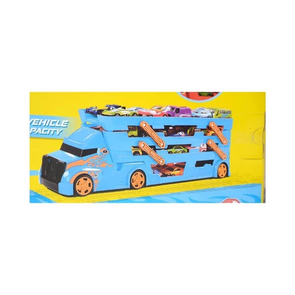 King Toys 3 Katlı Sürat Pistli Tır 3 Arabalı Çocuklar İçin Garaj Otopark Yarış Pisti Eğitici Oyun Seti - 8