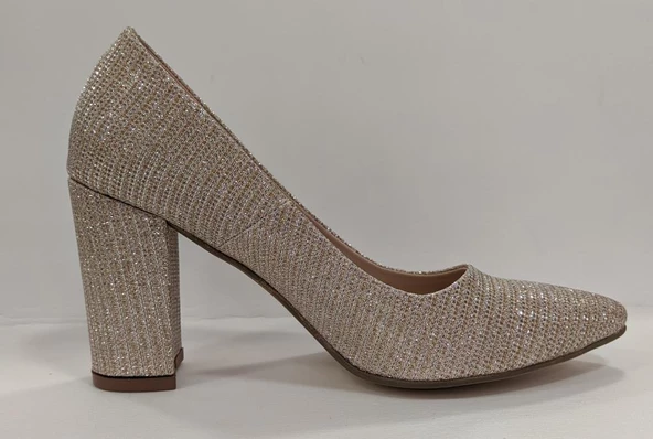 BEETY 25.6201 SİMLİ KALIN TOPUK  STİLETTO KLASİK  AYAKKABI - 6