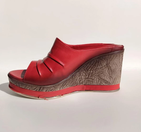 VENÜS 2015702  DOLGU TOPUK PLATFORM DERİ KADIN TERLİK - 8