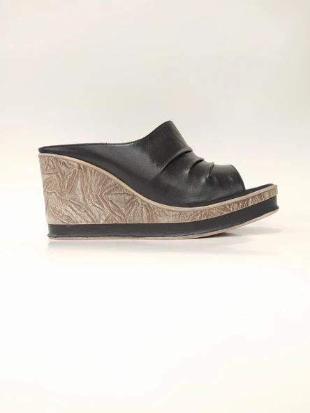 VENÜS 2015702  DOLGU TOPUK PLATFORM DERİ KADIN TERLİK - 10