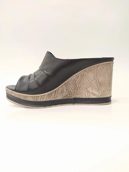 VENÜS 2015702  DOLGU TOPUK PLATFORM DERİ KADIN TERLİK - 3