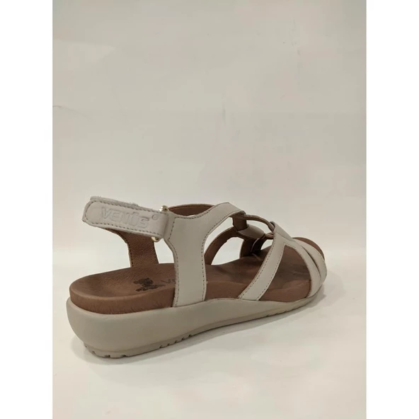 VENÜS 206Y KADIN DÜZ TABAN DERİ ORTOPEDİK SANDALET - 12