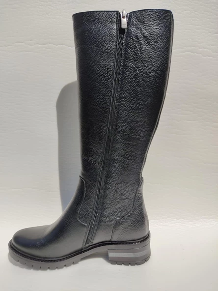 VENÜS 3322K HAKİKİ DERİ AZ TOPUKLU BİNİCİ KADIN ÇİZME - Resim 4