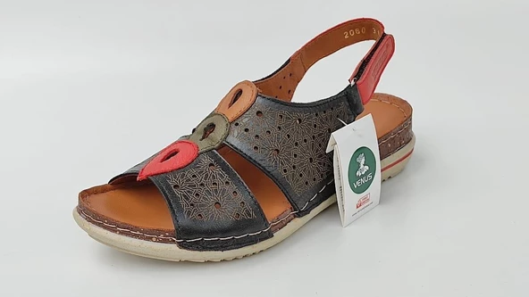 VENÜS 2060Y ORTOPEDİK DÜZ TABAN COMFORT DERİ KADIN SANDALET - 2