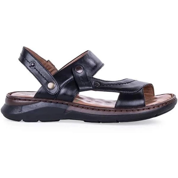 FORELLİ URAL 40507 ORTOPEDİK DERİ ERKEK TERLİK-SANDALET - 9