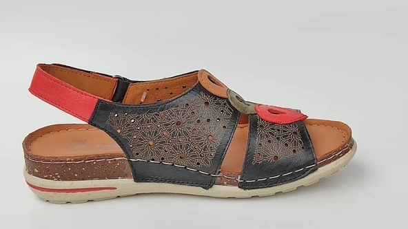 VENÜS 2060Y ORTOPEDİK DÜZ TABAN COMFORT DERİ KADIN SANDALET - 6