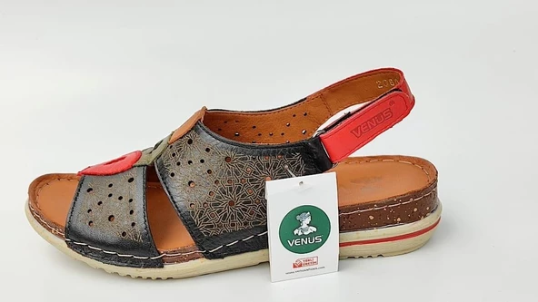 VENÜS 2060Y ORTOPEDİK DÜZ TABAN COMFORT DERİ KADIN SANDALET - 5