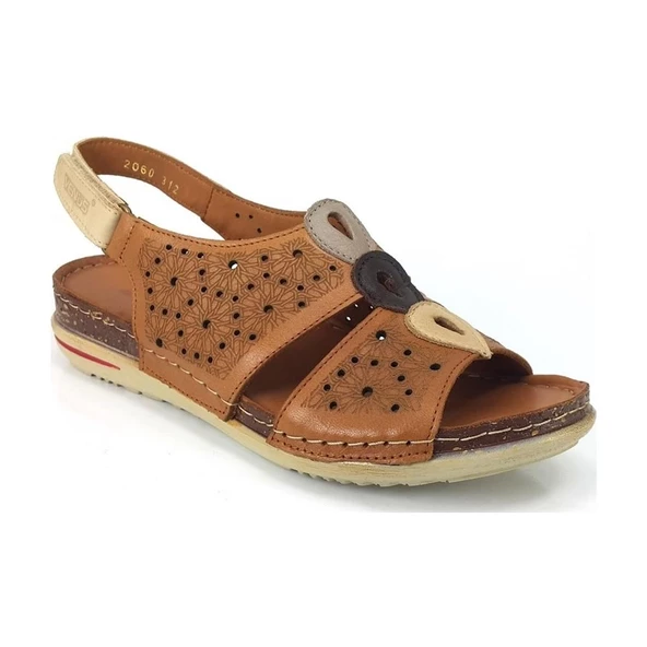 VENÜS 2060Y ORTOPEDİK DÜZ TABAN COMFORT DERİ KADIN SANDALET - 3