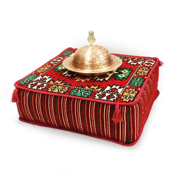 Shark Anatolia Şark Köşesi Masası Puf Apaçi Kırmızı - 5