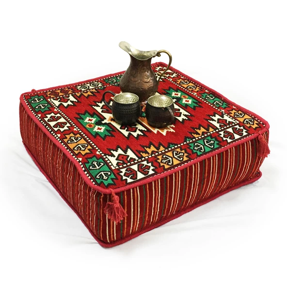 Shark Anatolia Şark Köşesi Masası Puf Apaçi Kırmızı - 6