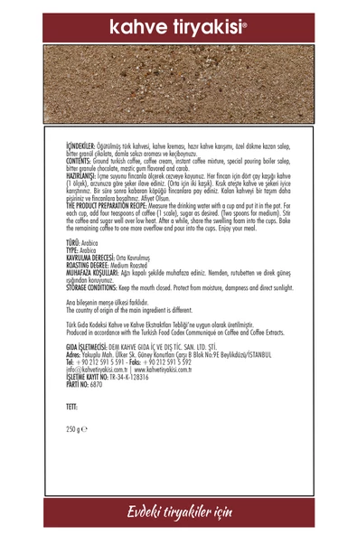 Kahve Tiryakisi Osmanlı Dibeği 250 gr Teneke - 3