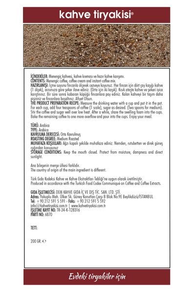Kahve Tiryakisi Menengiç Kahvesi 200 gr Paket - 3