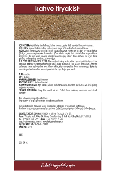 Kahve Tiryakisi Karamelli Türk Kahvesi 200 gr Paket - 3