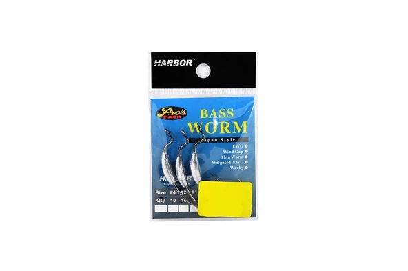 Harbor Sh52 Bass Worm No:2/0 4 Pcs Jig Head