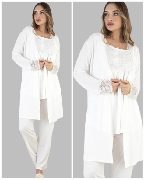 Duchesse 32001 Hamile Lohusa 3 Lü Pijama Sabahlık Tk - 2