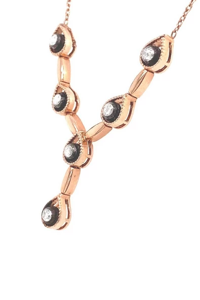 8 Ayar Altın 0.16 Ct Elmas Kadın Kolye - 4