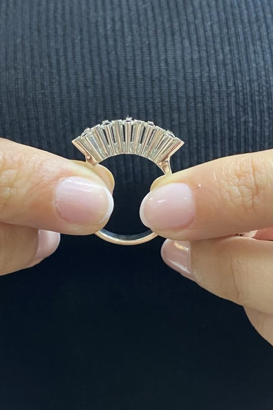 14 Ayar Altın 0.42 Ct Pırlanta Beştaş Kadın Yüzük - 2