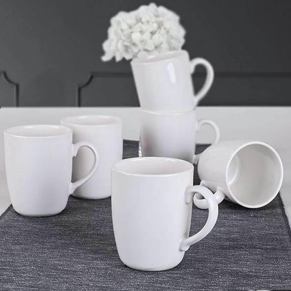 Keramika Beyaz Bulut Kupa 9 Cm 6 Adet - 3