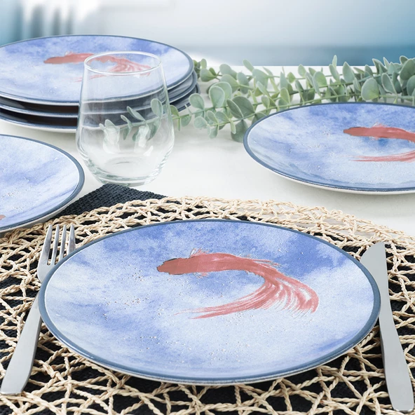 Keramika Keraart Koi Pasta Tabağı 20 Cm 6 Adet - 20221 - 2