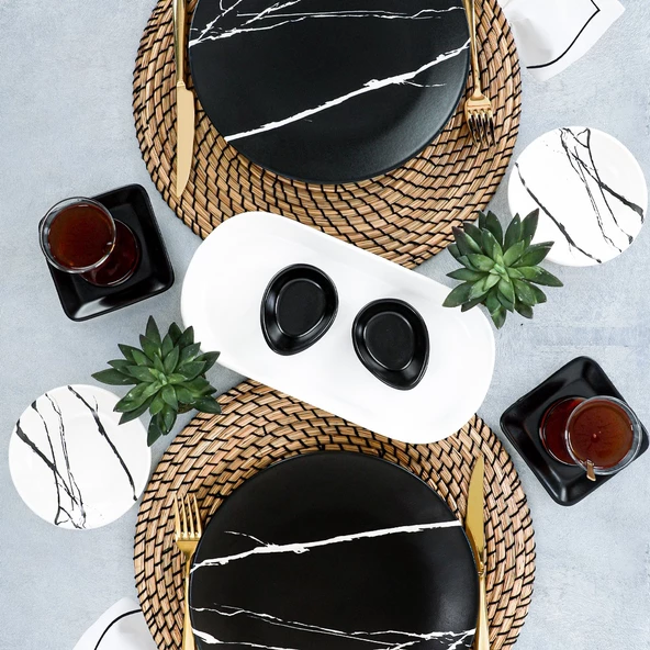 Keramika Keraart Mermer Kahvaltı Takımı 11 Parça 2 Kişilik - 17950/51 - Resim 2