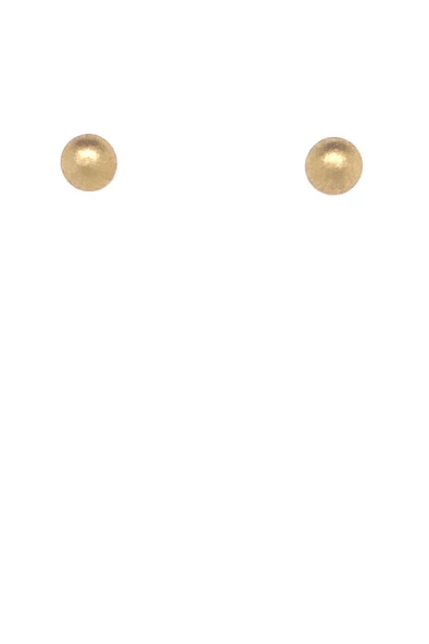 14 Ayar Yeşil Altın 0,4 mm Top Küpe Kadın - 2
