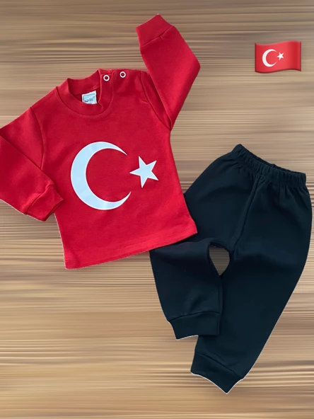 Nikuby Türk Bayrağı Desenli Penye Takım