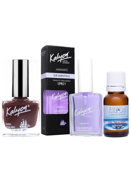 Kalyon Oje 306 + Oje Kurutucu Sprey 17 Ml + Oje Çözücü ürün görseli 1