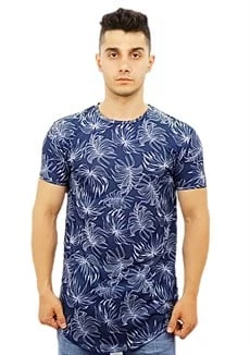 Lacivert Desenli T-Shirt - 1