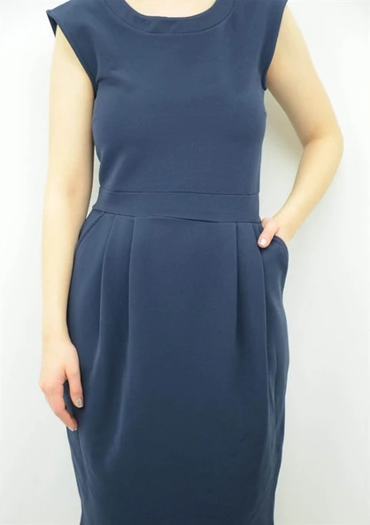 Lacivert Yazlık Elbise - 2