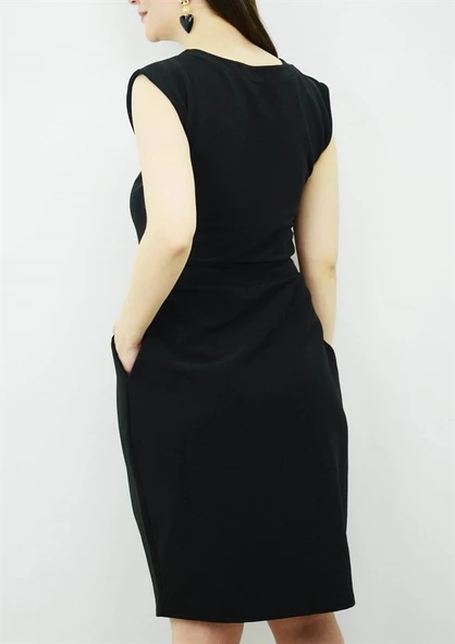Siyah Yazlık Elbise - 4