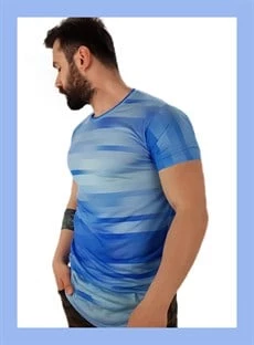 Erkek Ocean Desen T-Shirt - 2
