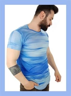 Erkek Ocean Desen T-Shirt - 4
