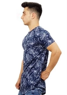 Lacivert Desenli T-Shirt - 2