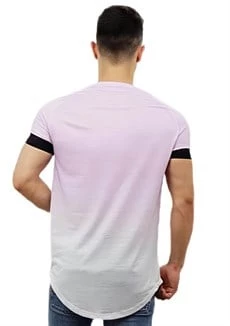 Pembe Beyaz Çift Renk T-Shirt - Resim 3