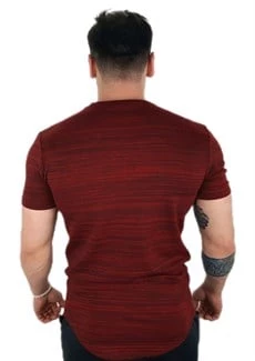 Bordo Siyah Kalın T-Shirt - 3