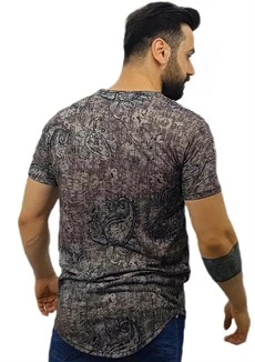 Desenli Erkek Tişört -Camel - Resim 3