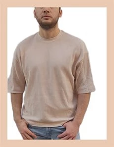 Oversize Waffle Erkek T-shirt 1079 - 2