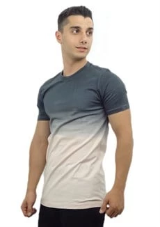 Çift Renkli T-Shirt Gri 10128 - Resim 2