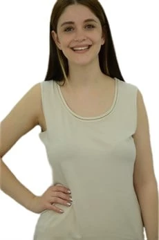 Yaka Detaylı Bej Bayan Atlet - 3