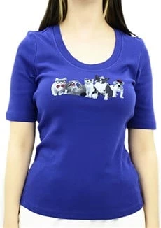 Cat&Dog Baskılı Mavi T-Shirt - Resim 3